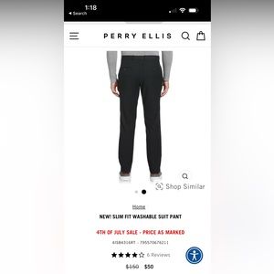 Slim fit washable suit pants